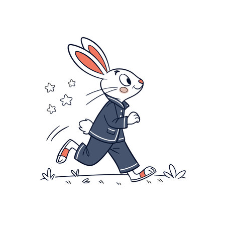 Creative Energized Rabbit Making Friendsのイラスト素材