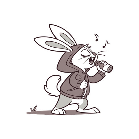 Active Rabbit Geocaching with Whispering Joyのイラスト素材