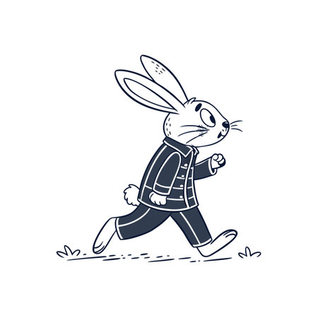 Whimsical Bunny Making Friends While Energizedのイラスト素材