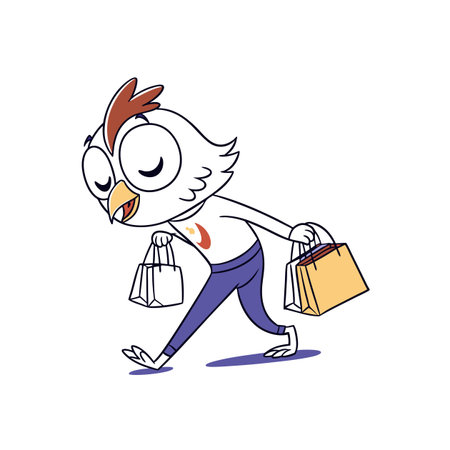 Joyful Owl Exploring Crafting Suppliesのイラスト素材