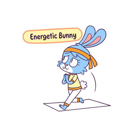 Joyful Bunny Embracing Yoga for Healthのイラスト素材