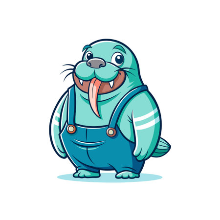 Lively Walrus in Graphic Design Adventureのイラスト素材
