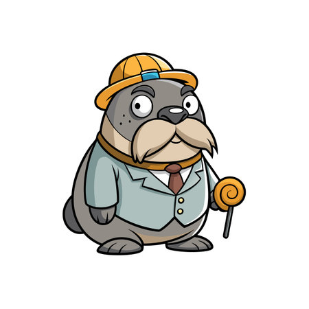 Walrus in a Groggy Gaming Moodのイラスト素材