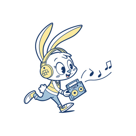 Energetic Bunny's Music Mixing Adventureのイラスト素材