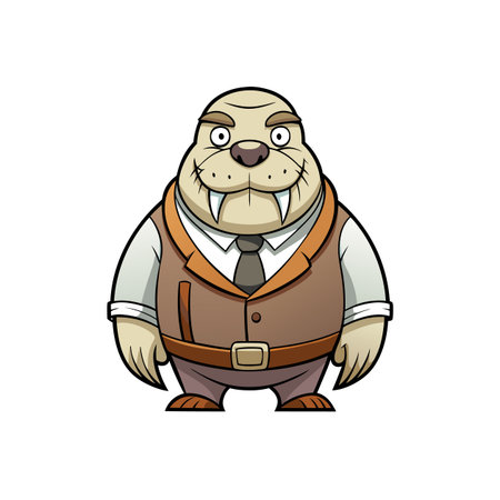 Walrus Celebrating at a Vibrant Festivalのイラスト素材