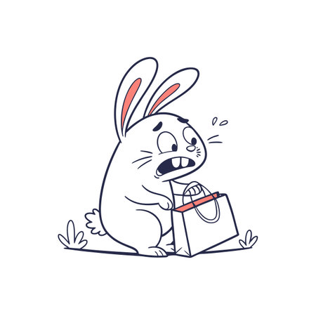 Rabbit's Shopping Trip Full of Funのイラスト素材