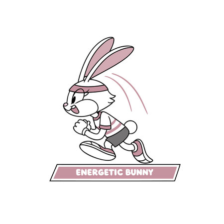 Energetic Bunny Practicing Meditationのイラスト素材