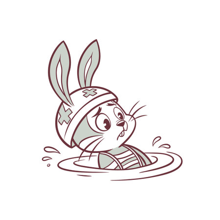 Dizzy Rabbit Swimming with Trustのイラスト素材