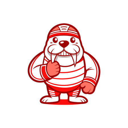 Walrus's Fun Badminton Dayのイラスト素材