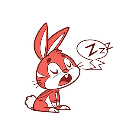 Sleepy Bunny Drawing with Careのイラスト素材