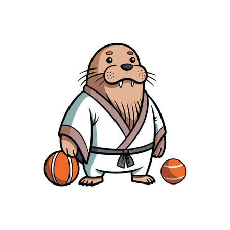 Creative Confused Walrus Bowling Adventureのイラスト素材