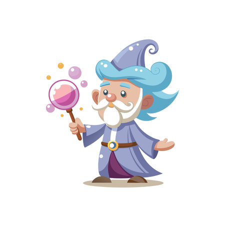 Dream Wizard Blowing Bubbles Illustrationのイラスト素材