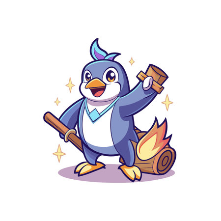Dancing Penguin's Woodcutting Funのイラスト素材