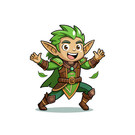 Elf Archer's Cheerful Dance Adventureのイラスト素材