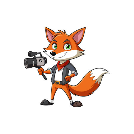 Fearless Fox Filming a Creative Videoのイラスト素材