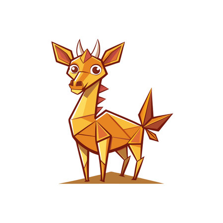 Whimsical Giraffe Crafting Origami Artのイラスト素材