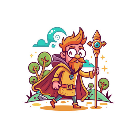 Dream Wizard's Fun Forest Hikeのイラスト素材