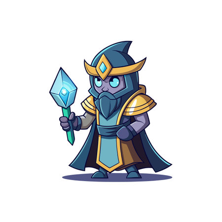 Dream Wizard Holding a Glowing Crystalのイラスト素材