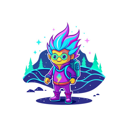 Wizard's Winter Hiking Adventureのイラスト素材