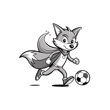 Fearless Fox's Happy Football Kickのイラスト素材