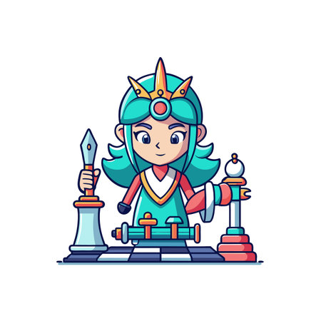 Chess Match with Elf Archer's Fantasyのイラスト素材