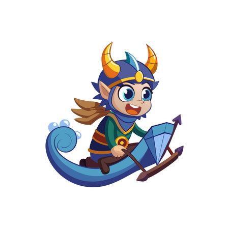 Elf Archer's Sledding Funのイラスト素材