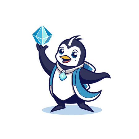 Whimsical Penguin Practicing Sign Languageのイラスト素材