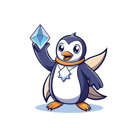 Dancing Penguin's Creative Sign Language Practiceのイラスト素材