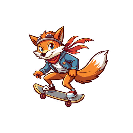 Fearless Fox's Skateboarding Funのイラスト素材