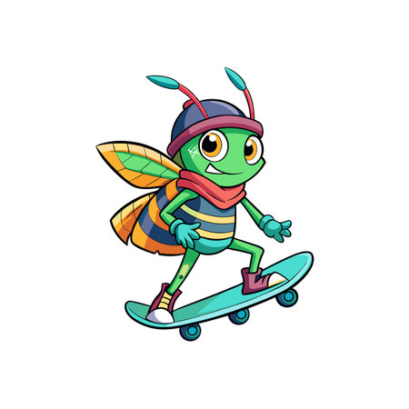 Elf Archer's Playful Skateboarding Adventureのイラスト素材