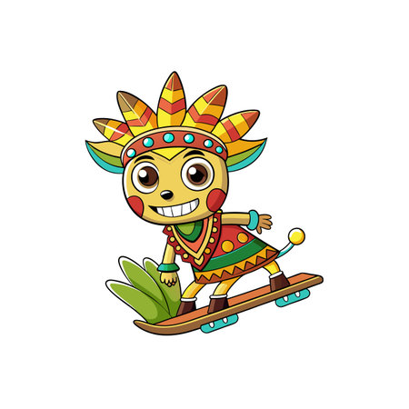 Clumsy Giraffe Sledding Down a Hillのイラスト素材