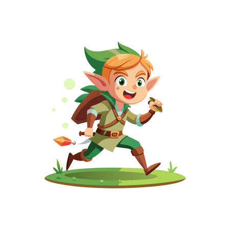 Whimsical Skyward Elf Archerのイラスト素材