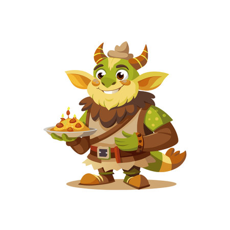 Clumsy Giraffe Enjoying a Meal with Friendsのイラスト素材