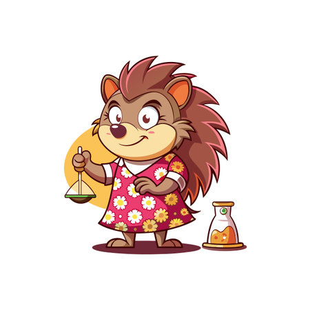 Comical Hedgehog Experiments with Humorのイラスト素材