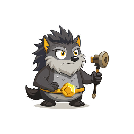 Hedgehog's Whimsical Hammering Adventureのイラスト素材