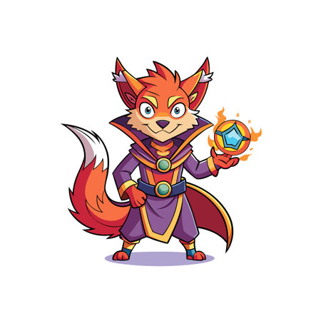 Whimsical Magic Tricks by a Fearless Foxのイラスト素材