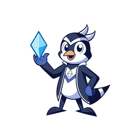 Dancing Penguin Practicing Sign Languageのイラスト素材