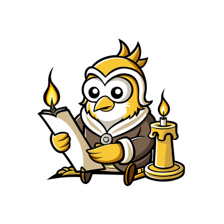 Whimsical Dancing Penguin with Scrollのイラスト素材