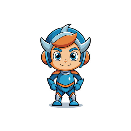 Cartoon spaceman character with helmet and futuristic suit vectorのイラスト素材