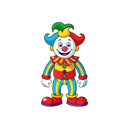 Cartoon clown character with bright and joyful expressionのイラスト素材