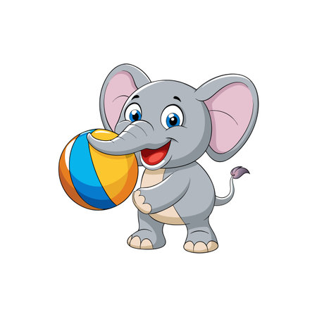 Joyful Cartoon Elephant with Floppy Earsのイラスト素材