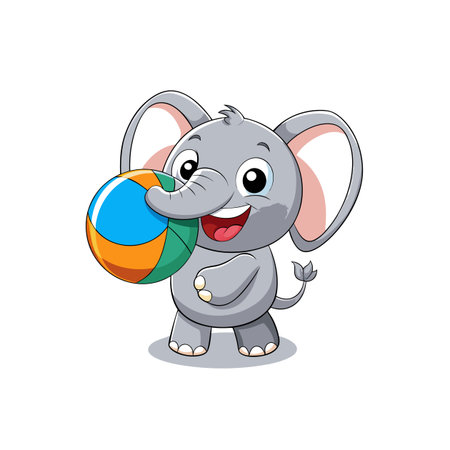 Joyful Cartoon Elephant with Floppy Earsのイラスト素材
