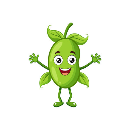 Playful Cartoon Bean Sprout Characterのイラスト素材