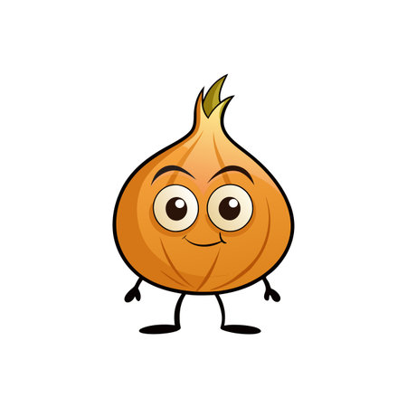 Adventurous Cartoon Onion Character Smilingのイラスト素材