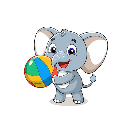 Joyful Cartoon Elephant with Floppy Earsのイラスト素材
