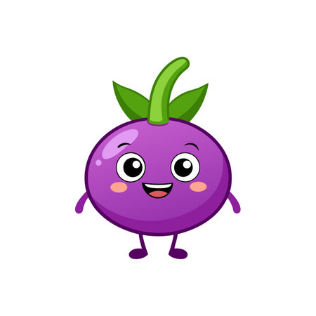 Jolly Cartoon Turnip Character Smilingのイラスト素材