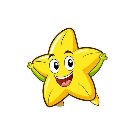 Delightful Cartoon Carambola Characterのイラスト素材