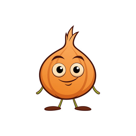 Adventurous Cartoon Onion Character Smilingのイラスト素材
