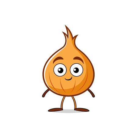 Adventurous Cartoon Onion Character Smilingのイラスト素材