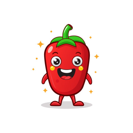 Charming Cartoon Paprika Characterのイラスト素材